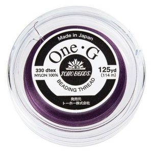 TOHO One-G Beading Thread 125yd Purple beads mouse