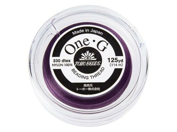 TOHO One-G Beading Thread 125yd Purple beads mouse