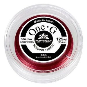 TOHO One-G Beading Thread 125yd Red beads mouse