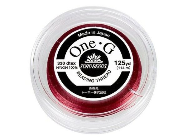 TOHO One-G Beading Thread 125yd Red beads mouse