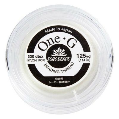 Toho One-G Beading Thread 125yd White beads mouse