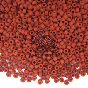 Toho Seed Beads 46LF Opaque Frosted Terra Cotta 8/0 beads mouse