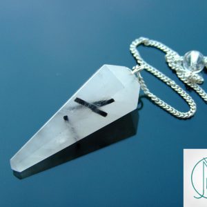 Tourmalated Quartz Pendulum Natural Gemstone for Dowsing Scrying Divination Meditation Michael's UK Jewellery