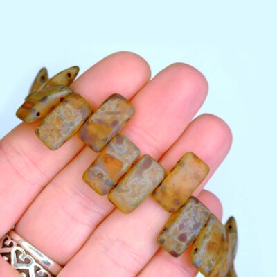 Transparent Matt Travertine Carrier Beads beadsmouse.co.uk