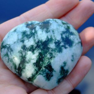 Tree Agate Carved Heart Natural Gemstone Michael's UK Jewellery