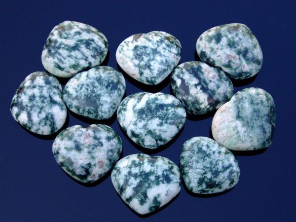 Tree Agate Carved Heart Natural Gemstone Michael's UK Jewellery