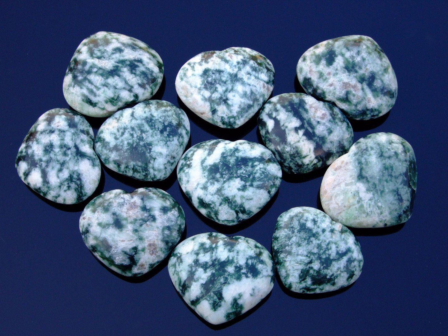 Tree Agate Carved Heart Natural Gemstone Michael's UK Jewellery