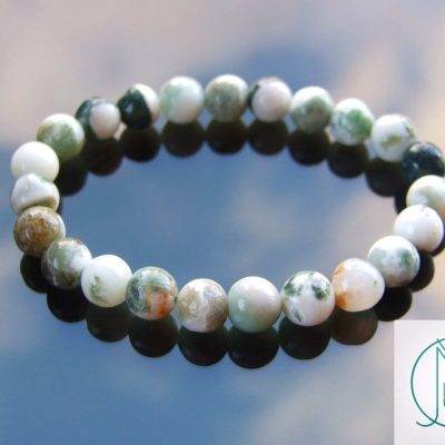 Tree Agate Natural Gemstone Bracelet 6-9'' Elasticated Michael's UK Jewellery