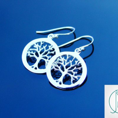 Tree of Life 925 Sterling Silver Earrings beads mouse