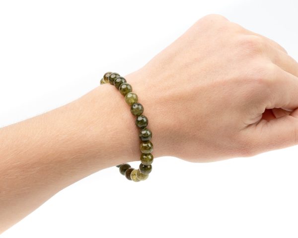 Tsavorite Bracelet Natural Gemstone 6-9'' Elasticated With Box Michael's UK Jewellery