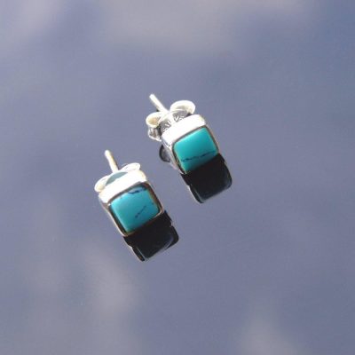 Turquoise Natural Gemstone 925 Sterling Silver Earrings Michael's UK Jewellery