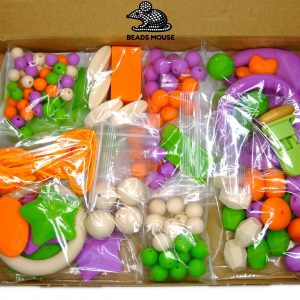 Silicone Teething Beads Set Tutti Frutti Over 135 Beads 5m Cord beads mouse