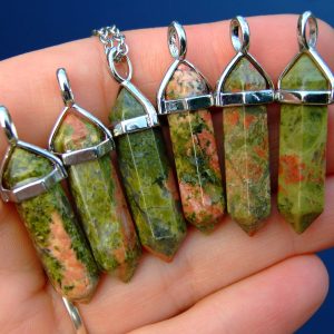 Unakite Natural Crystal Point Pendant Gemstone Necklace Michael's UK Jewellery