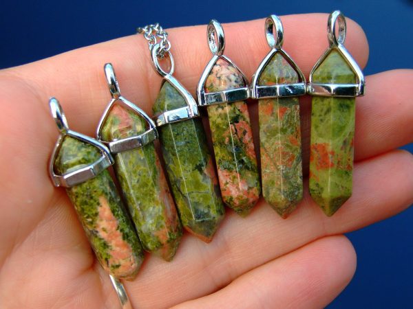 Unakite Natural Crystal Point Pendant Gemstone Necklace Michael's UK Jewellery