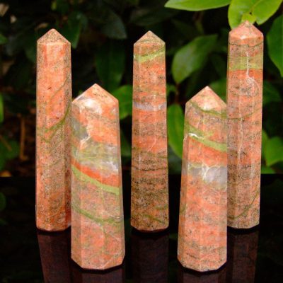 Unakite Tower Polished Natural Gemstone Crystal Obelisk Michael's UK Jewellery
