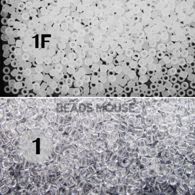 TOHO Seed Beads 1 Transparent Crystal - 1F Transparent Frosted Crystal beadsmouse.co.uk