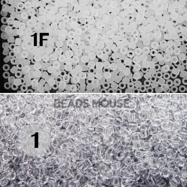 TOHO Seed Beads 1 Transparent Crystal - 1F Transparent Frosted Crystal beadsmouse.co.uk
