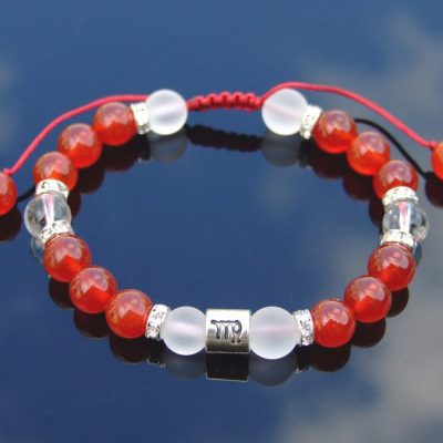 Virgo Carnelian Quartz Birthstone Bracelet 6-9'' Macrame Healing Stone Michael's UK Jewellery