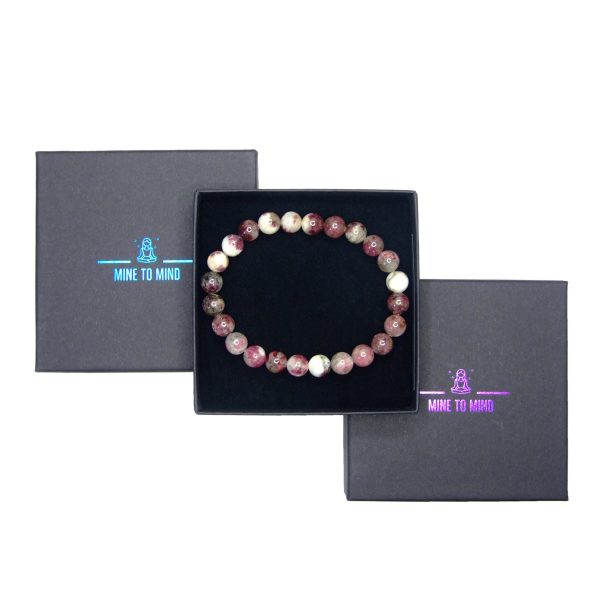 Watermelon Tourmaline Gemstone Bracelet Natural Stone Pink Tourmaline - Image 3