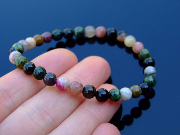 Watermelon Tourmaline Natural 6mm Gemstone Bracelet 6-9'' Elasticated Michael's UK Jewellery