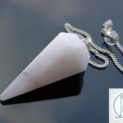 White Agate Pendulum Natural Gemstone for Dowsing Scrying Divination Meditation Michael's UK Jewellery