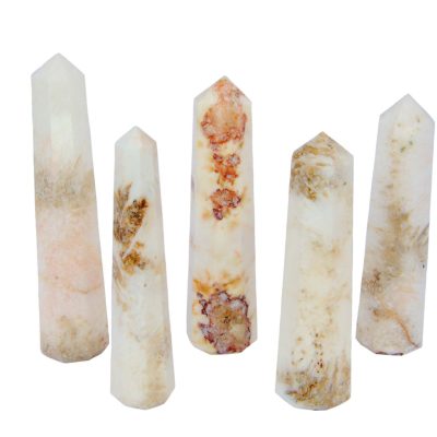 White Agate Tower Polished Natural Gemstone Crystal Obelisk Michael's UK Jewellery