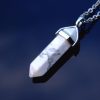 Gemstone Necklace White Howlite Natural Point Pendant beads mouse