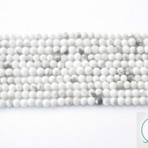 White Howlite Natural Gemstone Round Beads 2mm strand (approx. 180 beads) Michael's UK Jewellery