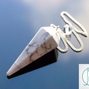 White Howlite Pendulum Natural Gemstone for Dowsing Scrying Divination Meditation Michael's UK Jewellery