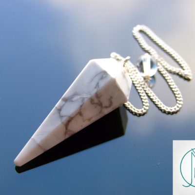 White Howlite Pendulum Natural Gemstone for Dowsing Scrying Divination Meditation Michael's UK Jewellery