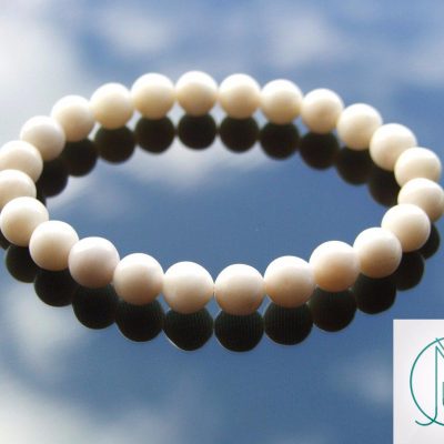 White Jasper Natural Gemstone Bracelet 6-9'' Elasticated Michael's UK Jewellery