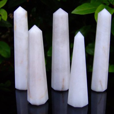 White Jasper Tower Polished Natural Gemstone Crystal Obelisk Michael's UK Jewellery