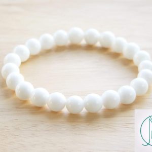 White Onyx Natural Gemstone Bracelet Elasticated 6-9'' Healing Reiki Michael's UK Jewellery