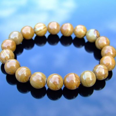 Wooden Jasper 10mm Natural Gemstone Bracelet 6-9'' Elasticated Michael's UK Jewellery