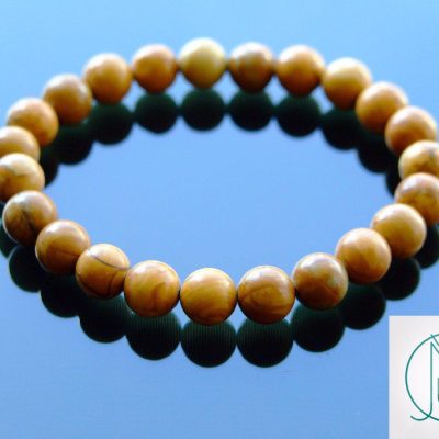 Wooden Jasper Natural Gemstone Bracelet 6-9'' Elasticated Michael's UK Jewellery