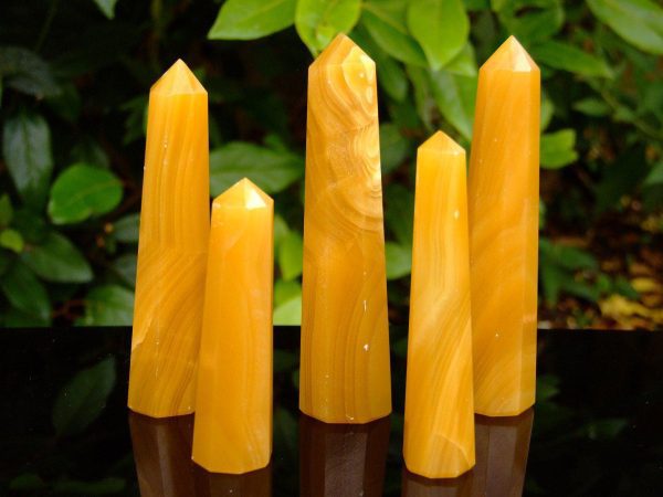 Yellow Calcite Tower Polished Natural Gemstone Crystal Obelisk Michael's UK Jewellery