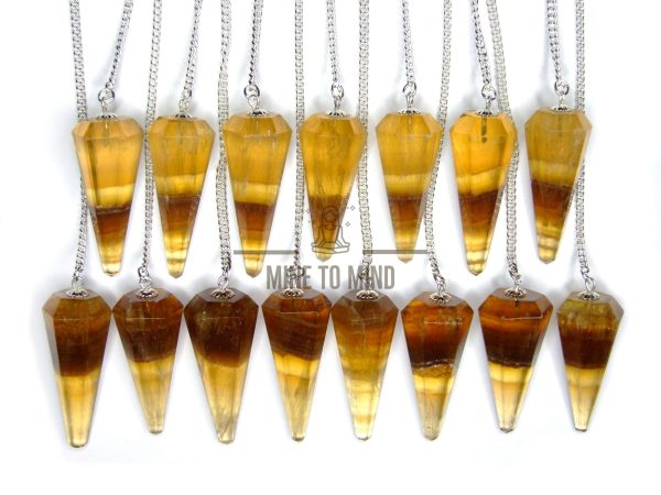 Yellow Multi Fluorite Pendulum Gemstone for Dowsing Scrying Divination Meditation - Image 5