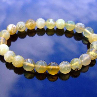 Yellow Opal Natural Gemstone Bracelet 6-9'' Elasticated Michael's UK Jewellery