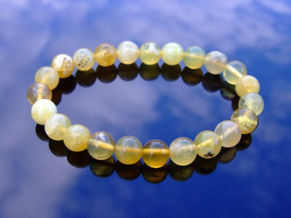 Yellow Opal Natural Gemstone Bracelet 6-9'' Elasticated Michael's UK Jewellery