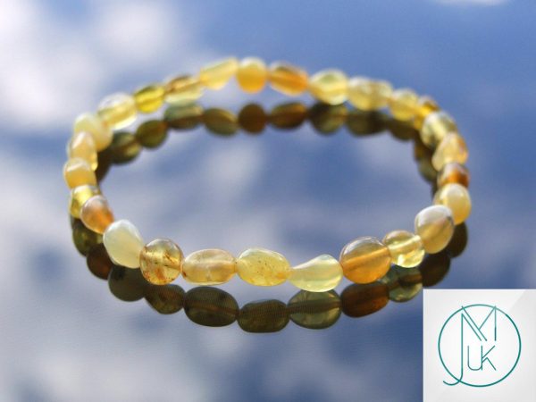Yellow Opal Natural Gemstone Bracelet Beaded 7-8'' Elasticated Healing Chakra Michael's UK Jewellery