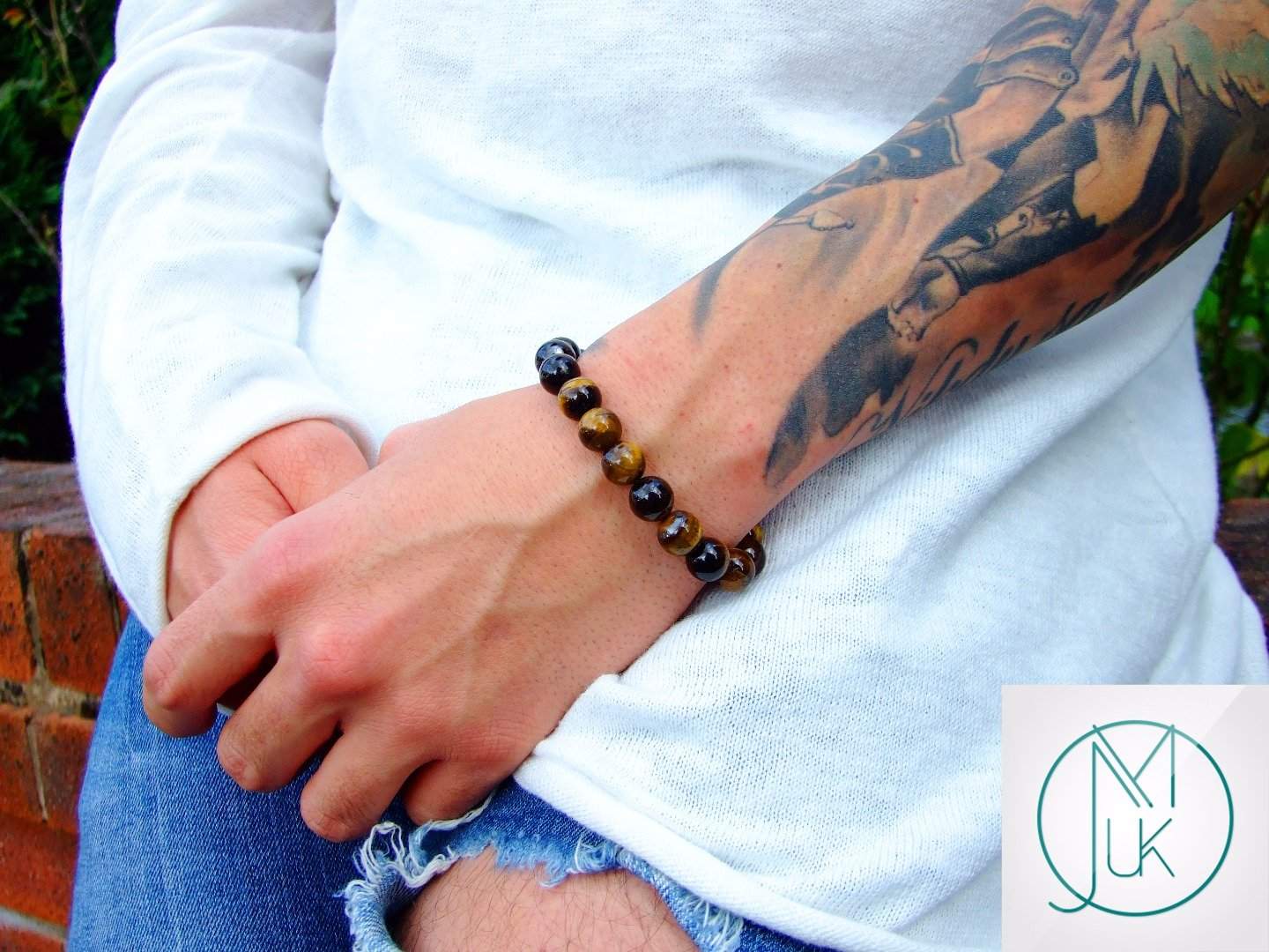 Yellow Tigers Eye 10mm Natural Gemstone Bracelet 6-9'' Elasticated Michael's UK Jewellery