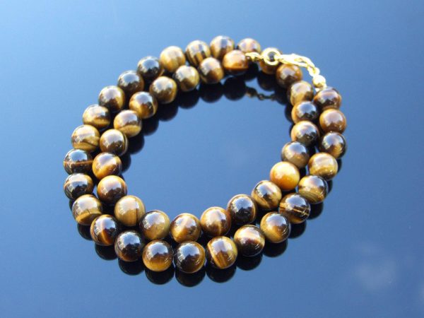 Yellow Tigers Eye Natural Gemstone Necklace 8mm Beaded 16-30inch Michael's UK Jewellery