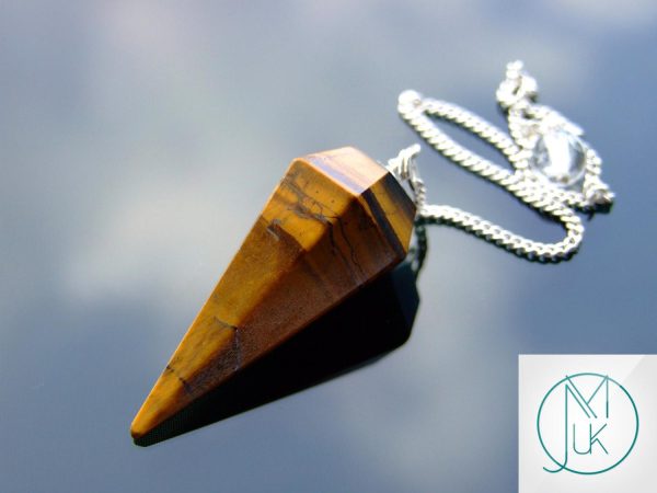 Yellow Tigers Eye Pendulum Natural Gemstone for Dowsing Scrying Divination Meditation Michael's UK Jewellery