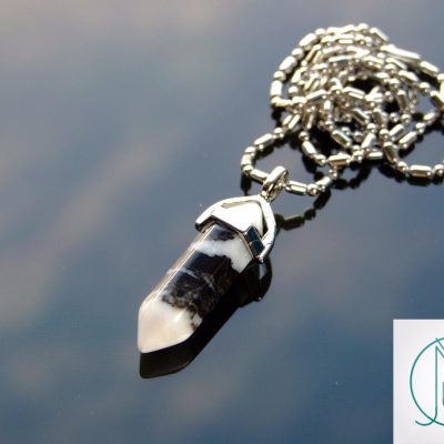 Gemstone Necklace Zebra Jasper Natural Point Pendant beads mouse