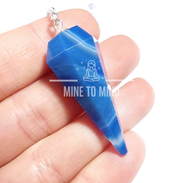 Blue Onyx Gemstone Pendulum divination mine to mind