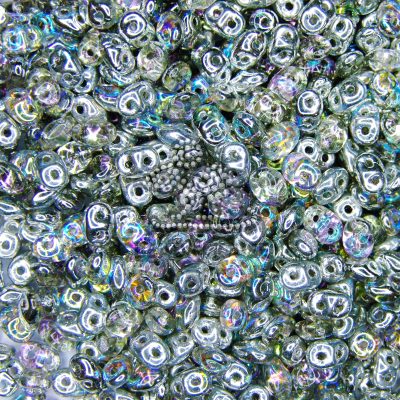 20g MATUBO™ Beads SuperDuo Crystal Silver Rainbow 98530CR beads mouse