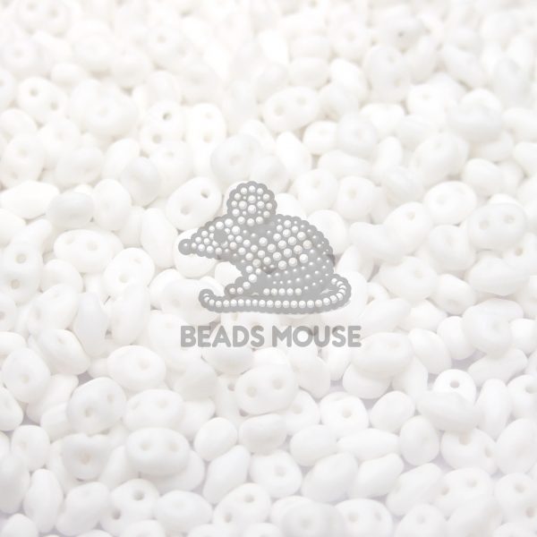 20g MATUBO™ Beads SuperDuo Matt White Opaque beads mouse