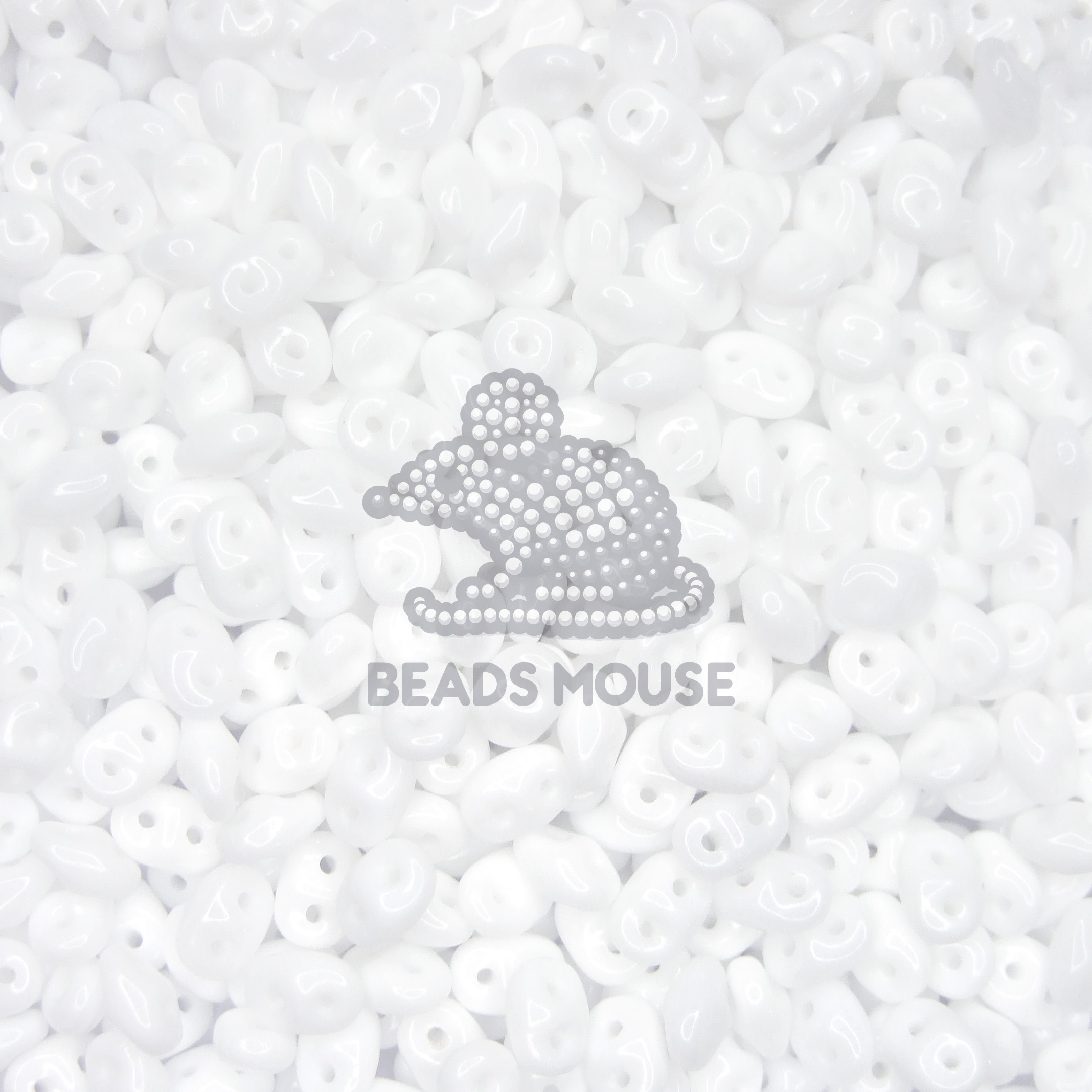MATUBO™ Beads SuperDuo Opaque White beadsmouse.co.uk