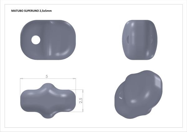 10g MATUBO SuperUNO pressed beads - Hematite - Image 2