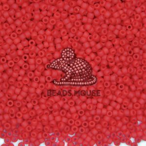 TOHO Seed Beads 45F Opaque Frosted Pepper Red 11/0 beads mouse